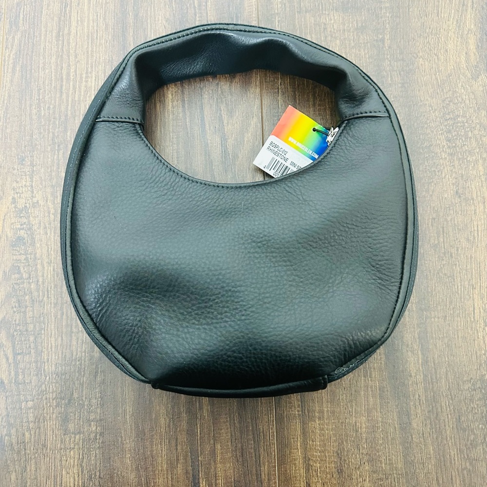 Bruce Glen Logo Mini Egg Rhinestone Mesh Hobo Bag - Picture 7 of 15